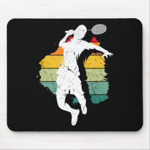 Badminton Player Retro Badminton Team Shuttle Play Mousepad