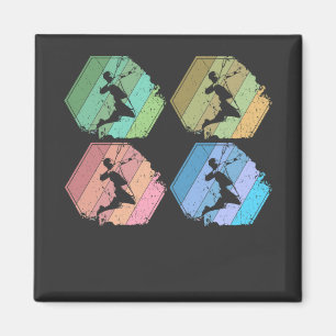 Badminton Player Retro Magnet