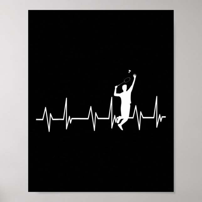 Badminton Player schlägt Birdie Kids Men Women Poster (Vorne)