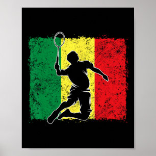 Badminton Player Senegalesische Flagge Senegal 1 Poster