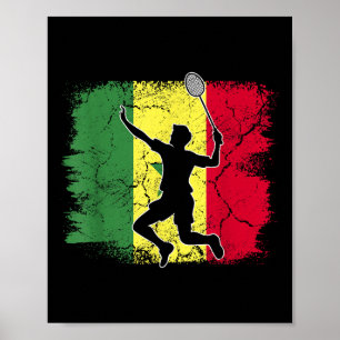 Badminton Player Senegalesische Flagge Senegal Poster