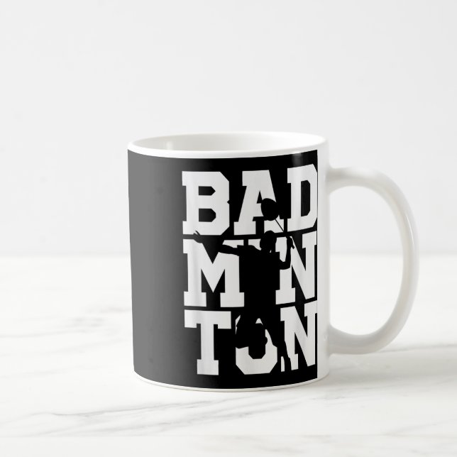 Badminton Player Shot Racket Shuttle Game Athlete  Kaffeetasse (Rechts)