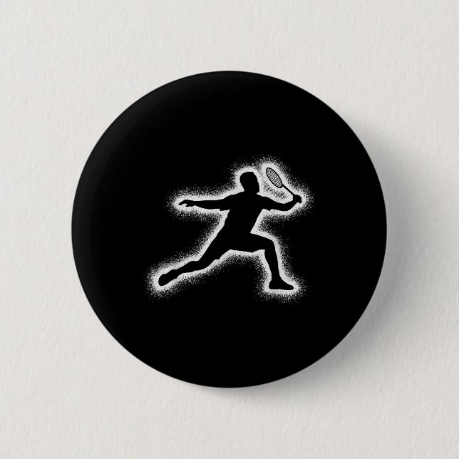Badminton Player Shuttle Boys Kids Badminton Men Button (Vorderseite)