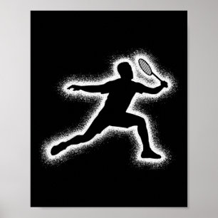 Badminton Player Shuttle Boys Kids Badminton Men Poster