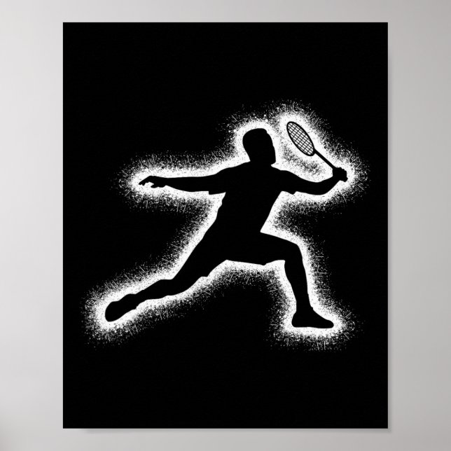 Badminton Player Shuttle Boys Kids Badminton Men Poster (Vorne)