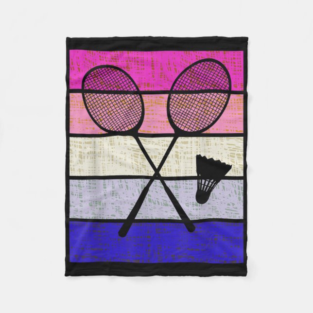 Badminton Player Shuttle Girls Kids Women Youth  Fleecedecke (Vorderseite)