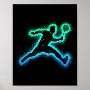 Badminton Player Shuttle Men Boys Badminton Kids Poster