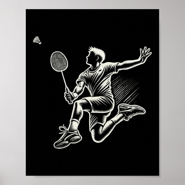 Badminton Player Shuttle Poster (Vorne)