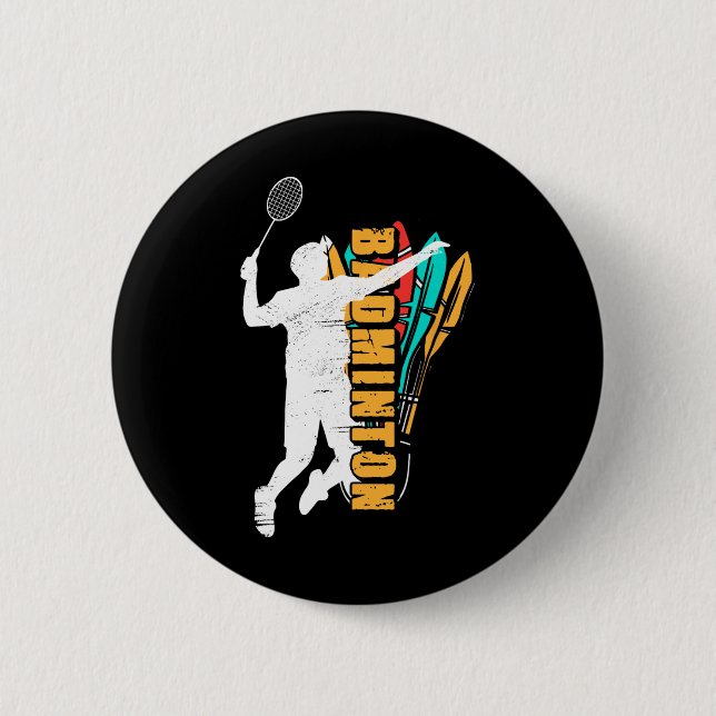 Badminton Player Shuttle Racket Badminton Button (Vorderseite)