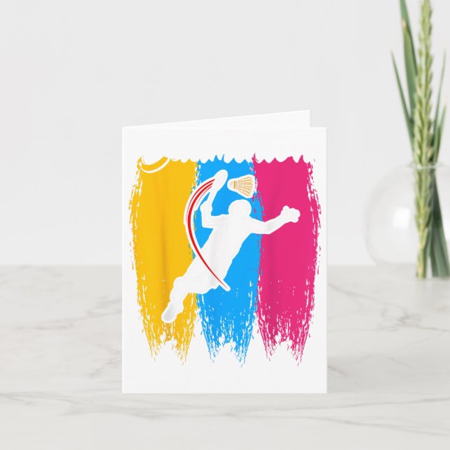 Badminton Player Shuttle Time Smash Rackets Lover Karte (Vorderseite)