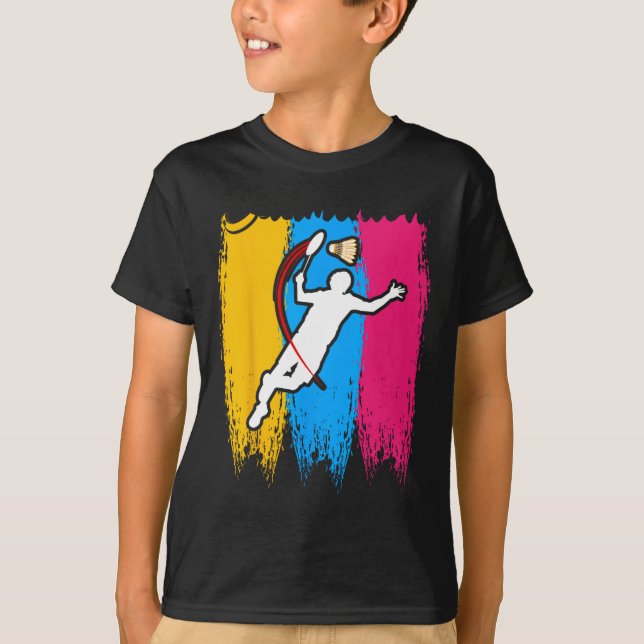 Badminton Player Shuttle Time Smash Rackets Lover T-Shirt (Vorderseite)