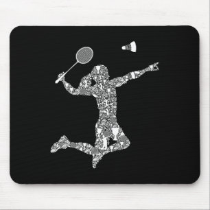 Badminton Player Shuttle Women Girls Mousepad