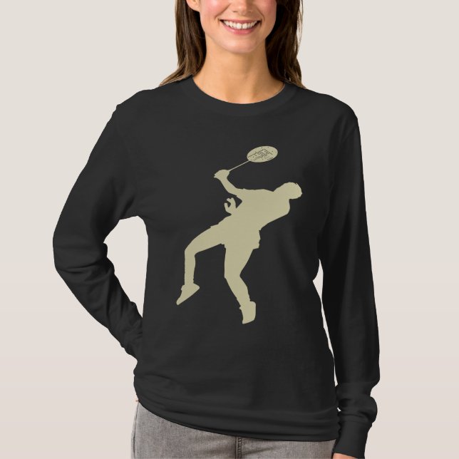 Badminton Player Shuttlecock Time Smash Rackets T-Shirt (Vorderseite)