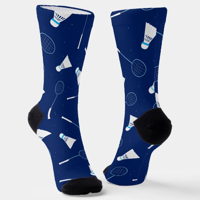 Badminton Player Shuttlecocks und Rackets-Muster Socken (Gewinkelt)