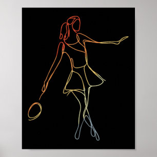 Badminton Player Sketch Shuttlespiel für Frauen Poster