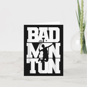 Badminton Player Smashing Shuttle Birdie Badminton Karte