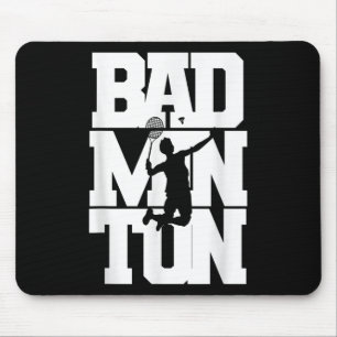 Badminton Player Smashing Shuttle Birdie Badminton Mousepad