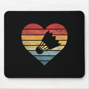 Badminton Player spendet Retro Sunset Shuttle Bird Mousepad