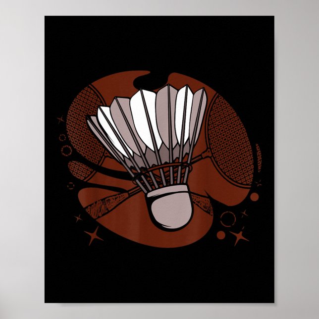 Badminton Player Sportsman Athlete Game Shuttle Lo Poster (Vorne)