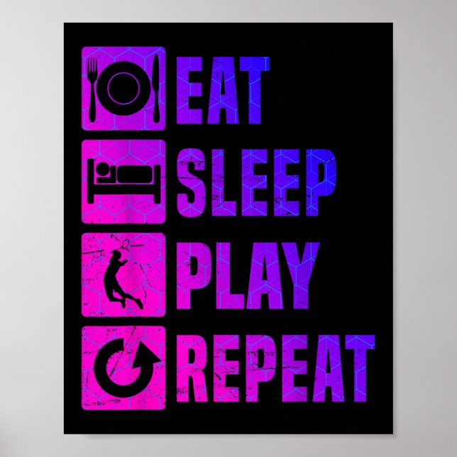 Badminton Player Squash Mens Badminton Shuttle  Poster (Vorne)