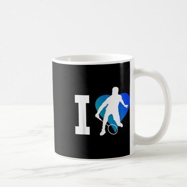 Badminton Player Squash Mens Shuttle Badminton  Kaffeetasse (Rechts)
