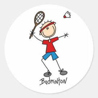 Badminton Player T - Shirt und Geschenke Runder Aufkleber