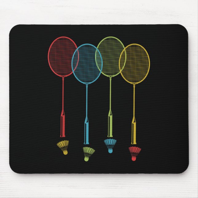 Badminton Player Team Shuttle Coach Match Badminto Mousepad (Vorne)