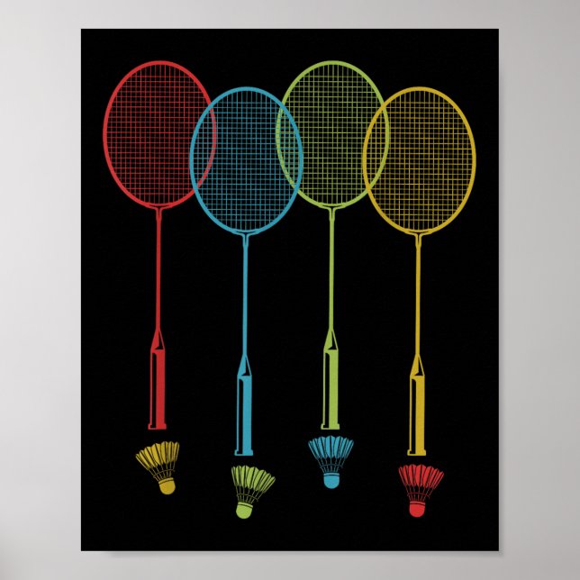 Badminton Player Team Shuttle Coach Match Badminto Poster (Vorne)
