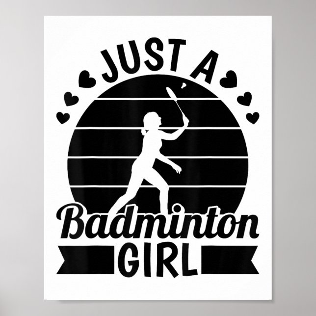 Badminton Player Team - Shuttle Just A Badminton G Poster (Vorne)