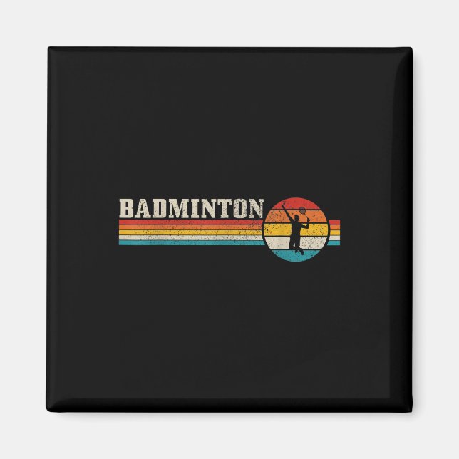 Badminton Player Vintag Badminton Magnet (Vorne)