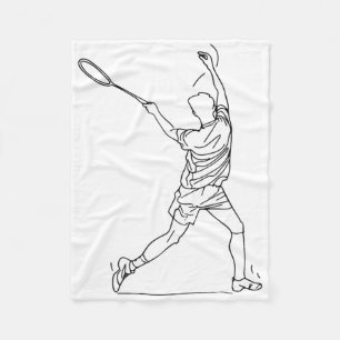 Badminton Player Zeichne Shuttlespiel für Jungen Fleecedecke