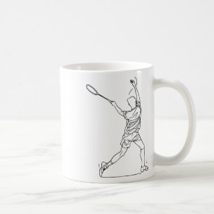Badminton Player Zeichne Shuttlespiel für Jungen Kaffeetasse