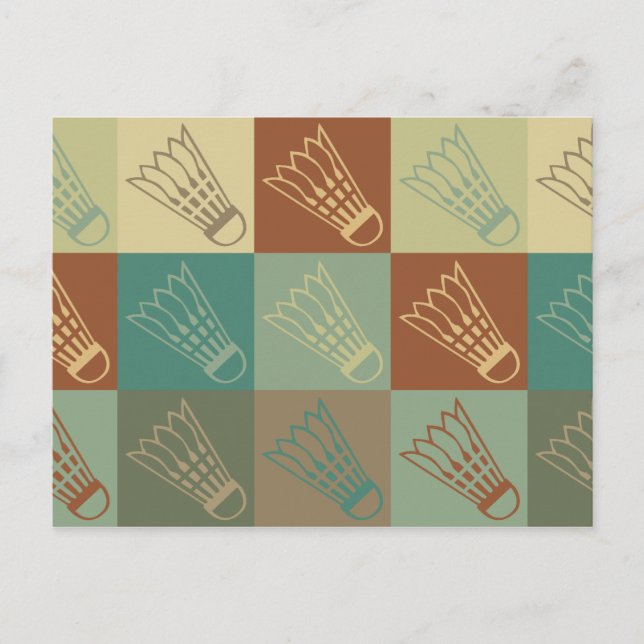 Badminton Pop Art Postkarte (Vorderseite)