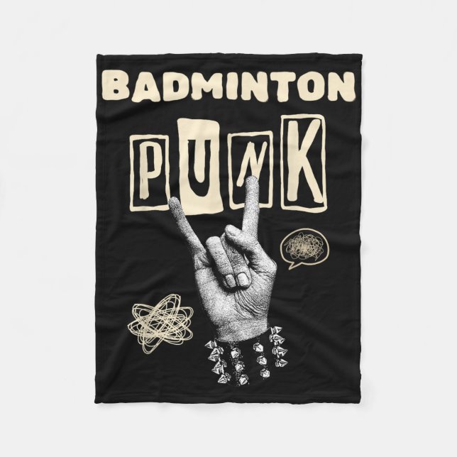 Badminton Punk Rock N Roll Racket Shuttle Sport  Fleecedecke (Vorderseite)