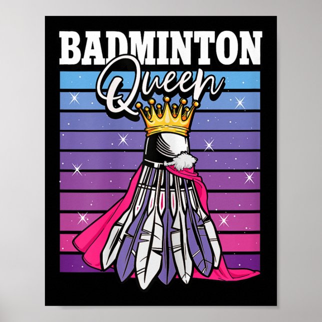 Badminton Queen Shuttle Player Poster (Vorne)