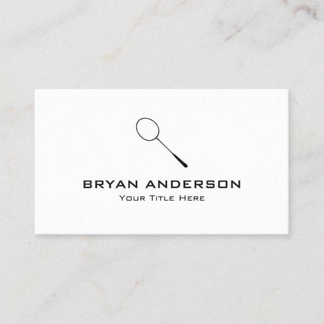 Badminton Racket Business Card Visitenkarte (Vorderseite)