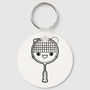 Badminton Racket Cartoon Look Shuttle Game Schlüsselanhänger