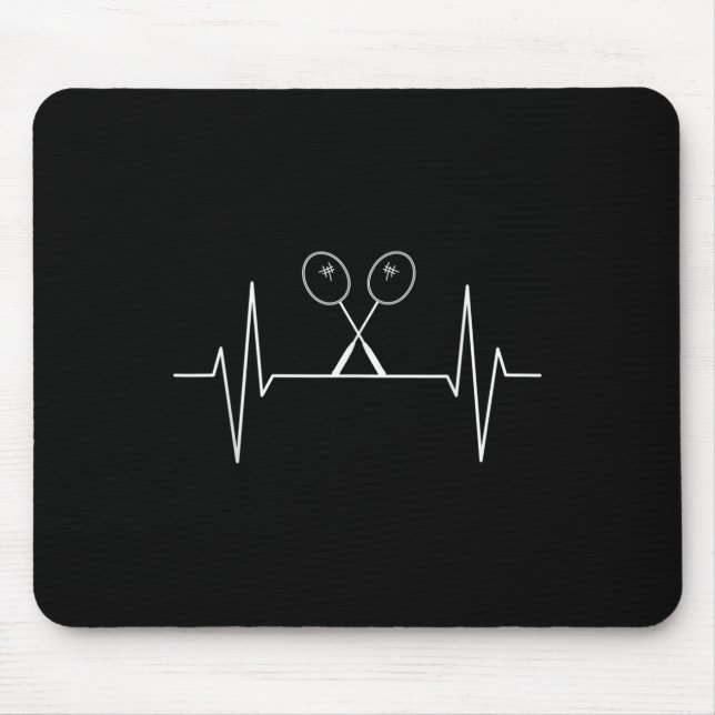 Badminton Racket Heartbeat Badminton Player, Shutt Mousepad (Vorne)