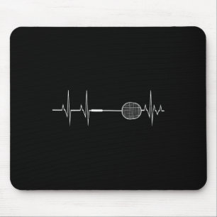 Badminton Racket Heartbeat Shirt Mousepad