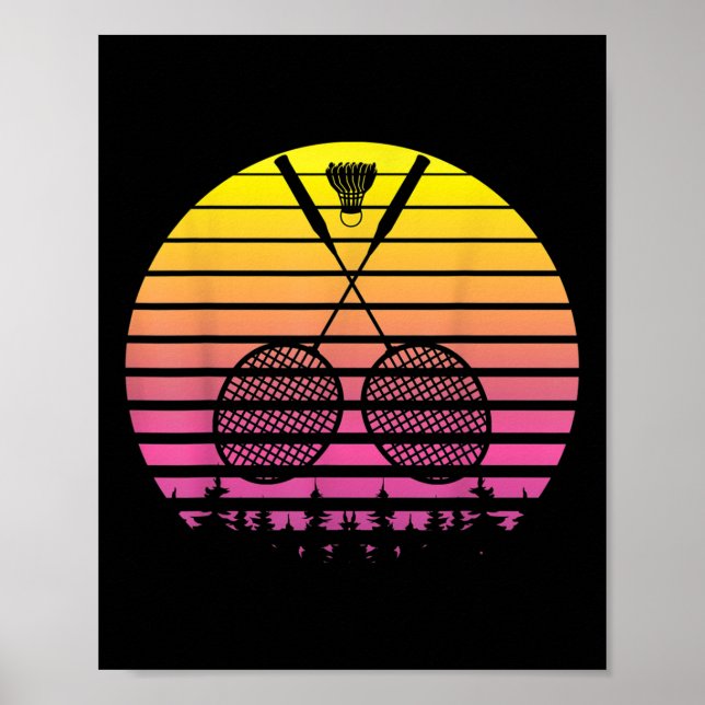 Badminton Racket Shuttle Fun Sports Player Coach G Poster (Vorne)