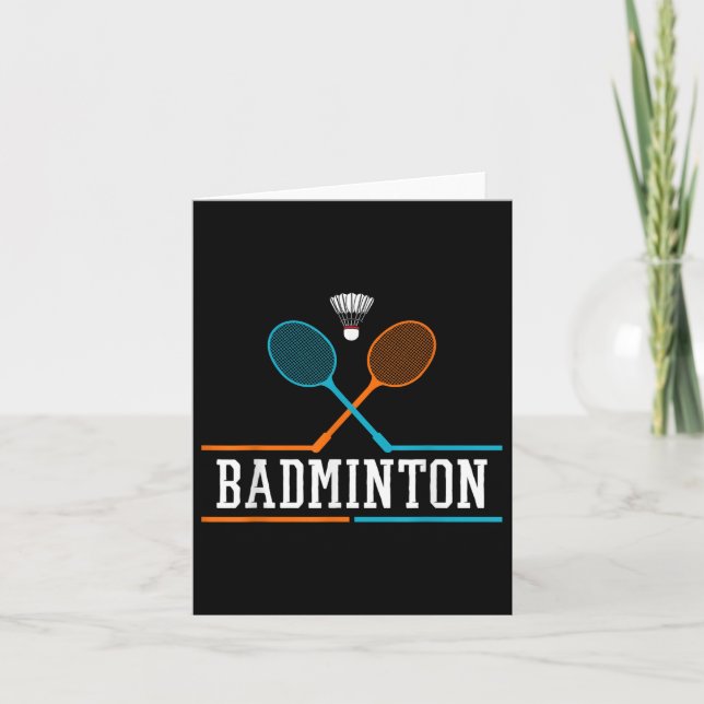 Badminton Racket Shuttle Team Coach Badminton Play Karte (Vorderseite)