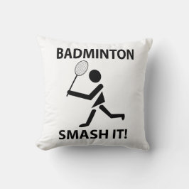Badminton Racket Smash It Sports Player Badminton Kissen