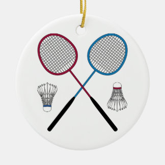Badminton Rackets Birdies Shuttlecocks Keramik Ornament