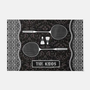 Badminton Rackets Doormat, Sport Spieler Geschenk Fußmatte