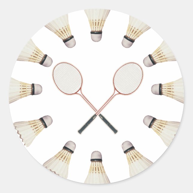 Badminton Rackets Runder Aufkleber (Vorderseite)