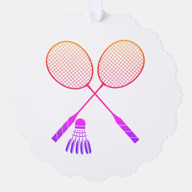 Badminton Rackets Shuttlecock Birdie Ombre Ornament Karte (Vorderseite)