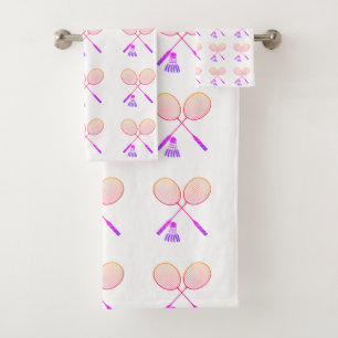 Badminton Rackets Shuttlecock Birdie Pattern Badhandtuch Set