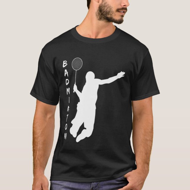 Badminton Racquet Sport Man Boy Strokes T-Shirt (Vorderseite)