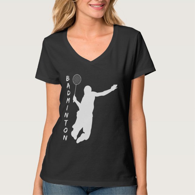 Badminton Racquet Sport Man Boy Strokes T-Shirt (Vorderseite)