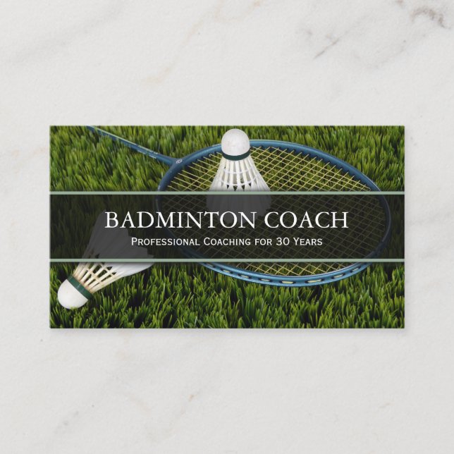 Badminton Raquet - School Coach Business Card Visitenkarte (Vorderseite)